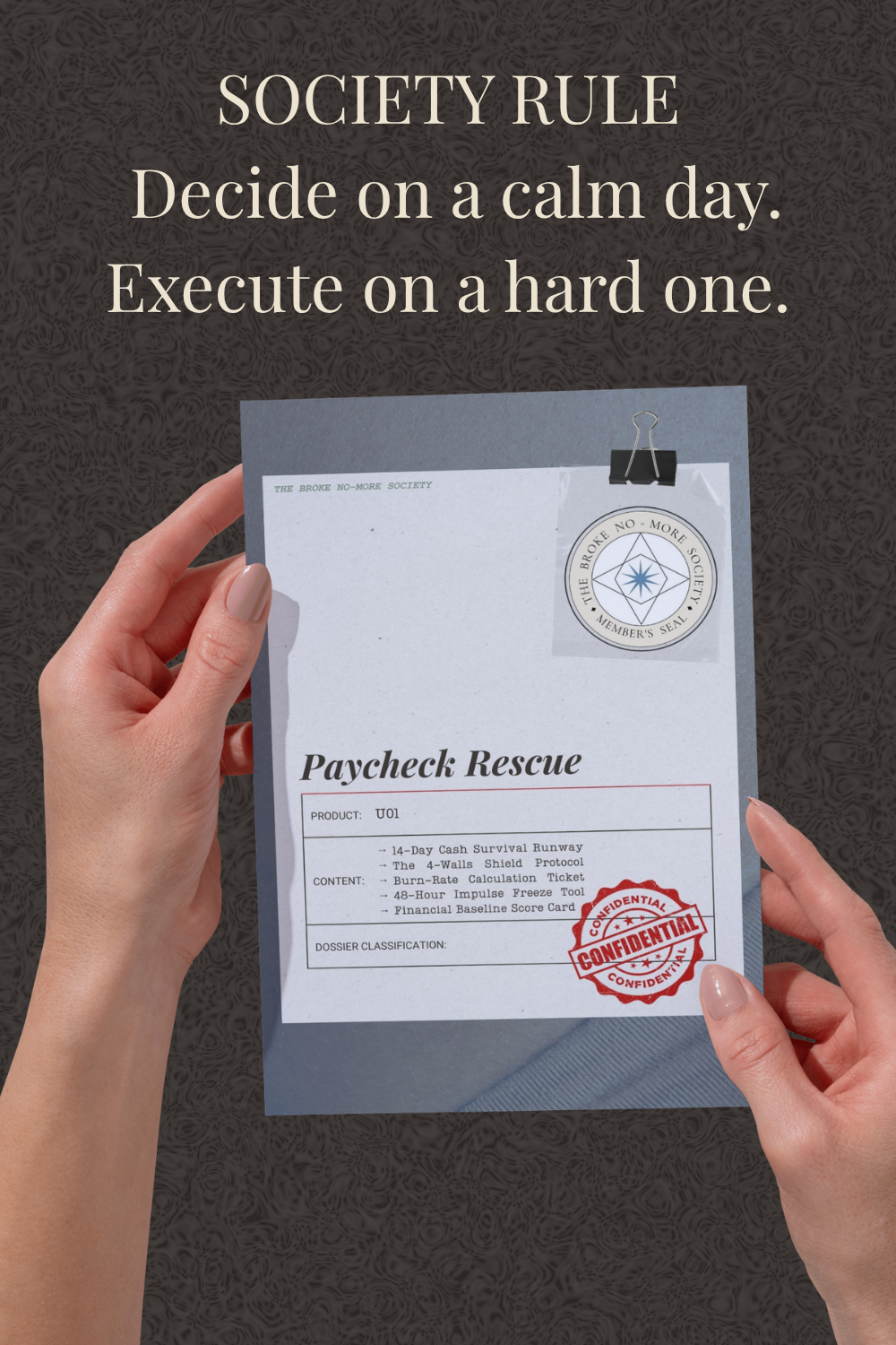 Paycheck Rescue Planner: 14 Day Financial Survival Confidential Dossier, PDF Printable Digital Download