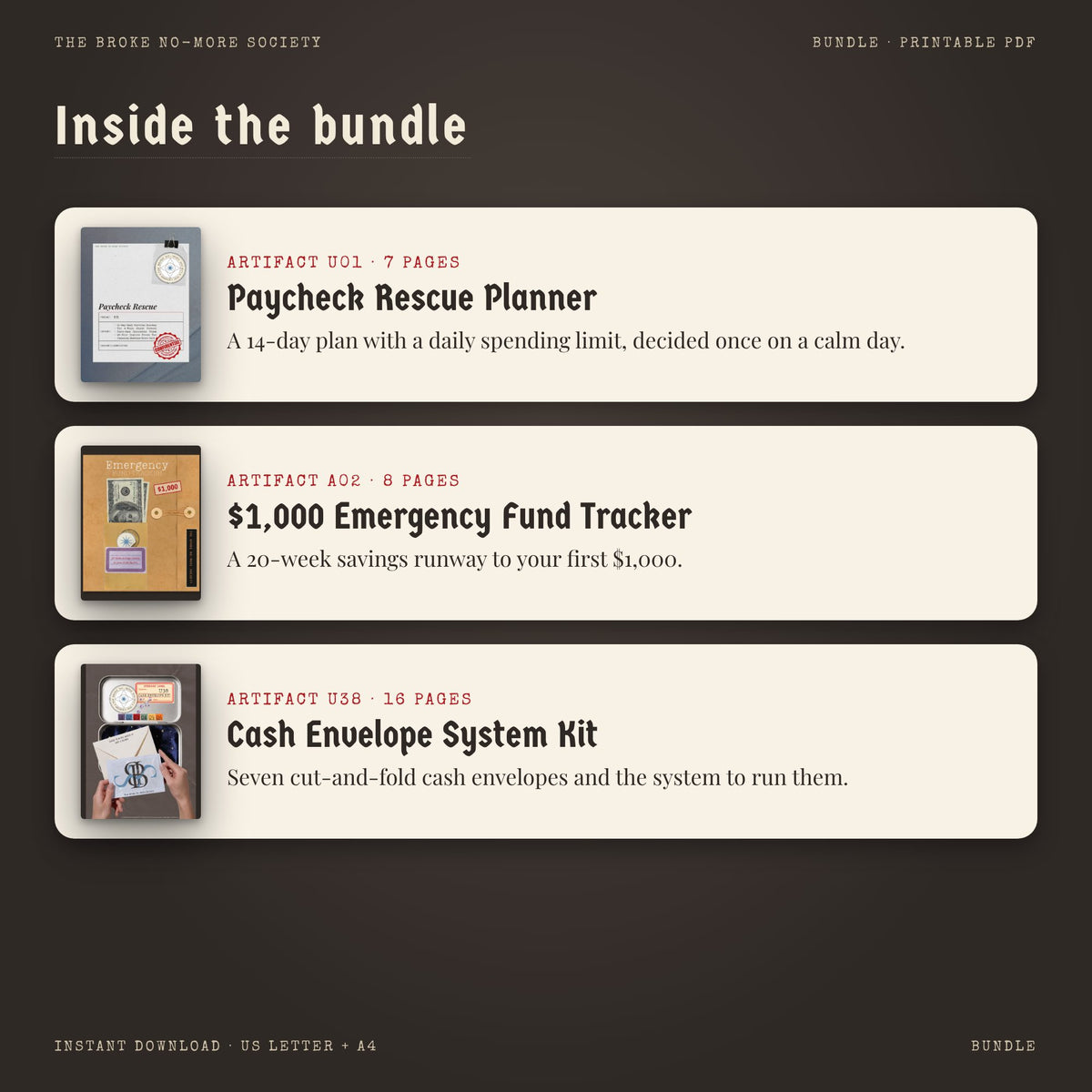 Ultimate Budget Bundle: Complete Financial Recovery Dossier, 3 PDF Printable Planners Digital Download